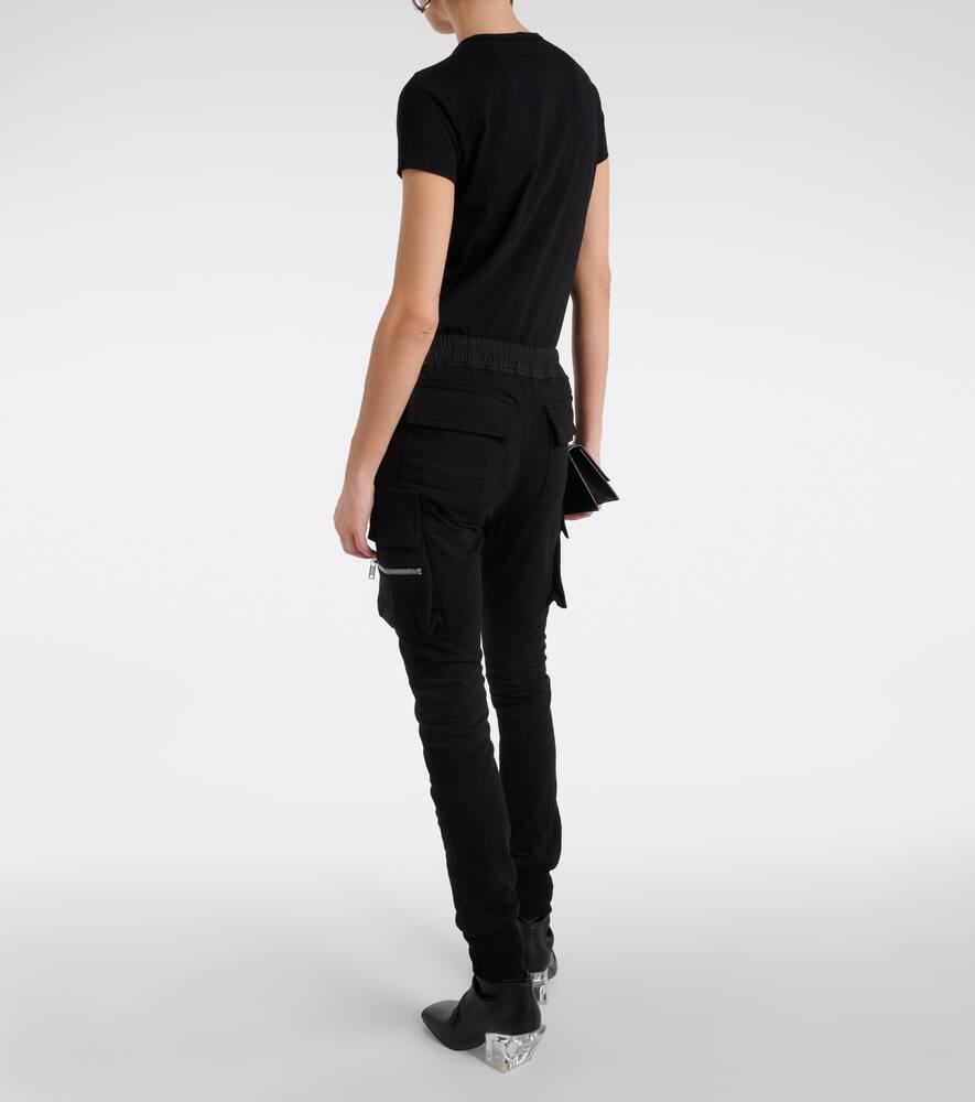 Shop Rick Owens High-rise Cotton Skinny Cargo Pants In Black