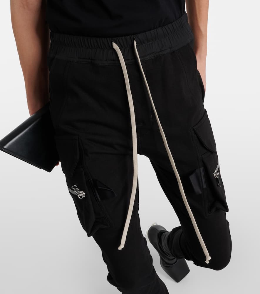 Shop Rick Owens High-rise Cotton Skinny Cargo Pants In Black