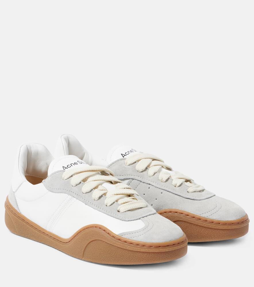 Acne Studios Suede-trimmed leather sneakers