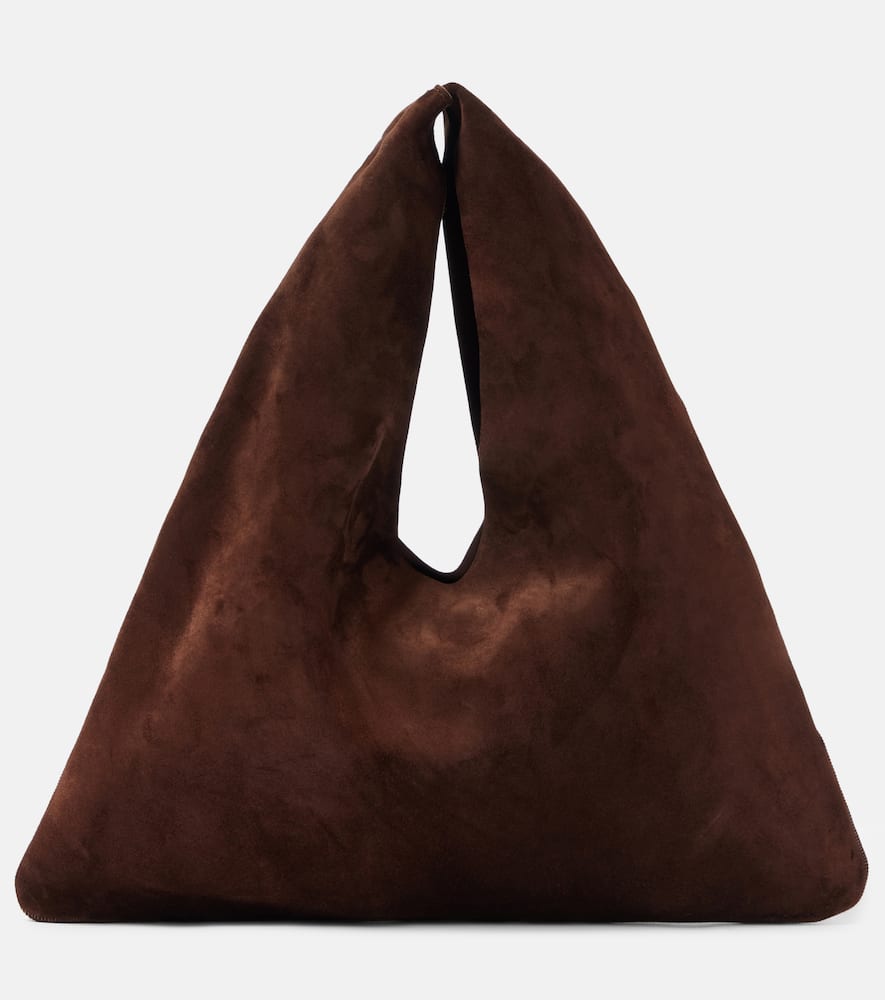The Row Womens Bindle Small Suede Top Handle Bag Brown Melange In Brown