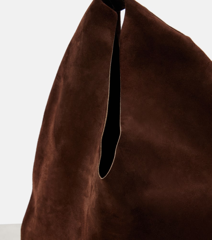 The Row Womens Bindle Small Suede Top Handle Bag Brown Melange In Brown