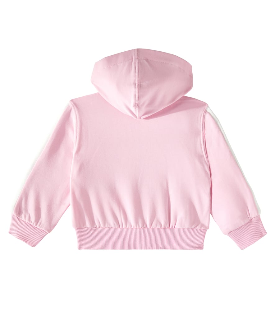 Monnalisa Zip-up Sweatshirt With Rhinestone Teddy Bears In Pink