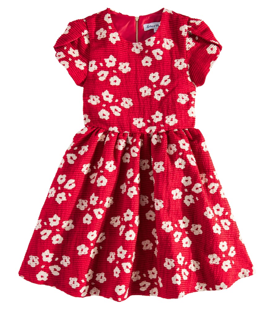 Tartine Et Chocolat Floral Jacquard Dress In Red