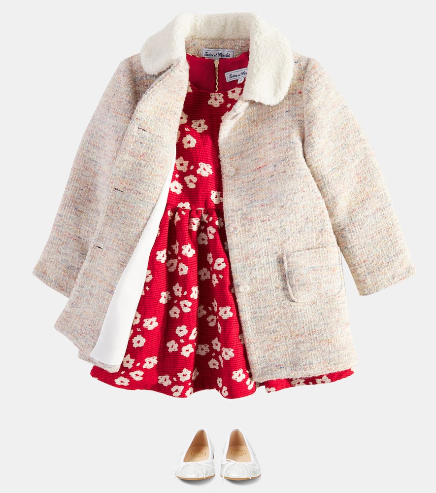 Tartine Et Chocolat Floral Jacquard Dress In Red