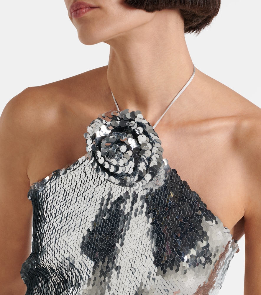  Magda Butrym Magda Butrym Sequined Floral-applique Minidress 