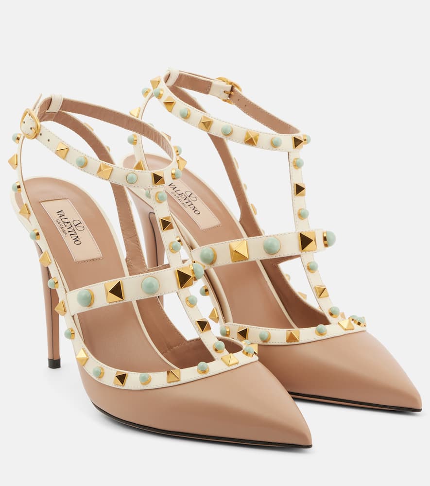 Valentino Rockstud 100 Leather Pumps In Multicoloured