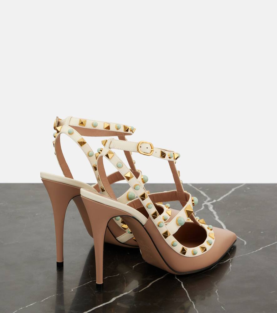 Valentino Rockstud 100 Leather Pumps In Multicoloured