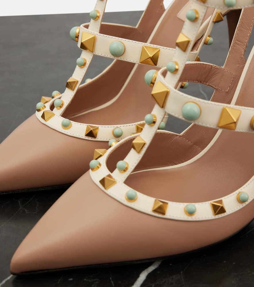 Valentino Rockstud 100 Leather Pumps In Multicoloured