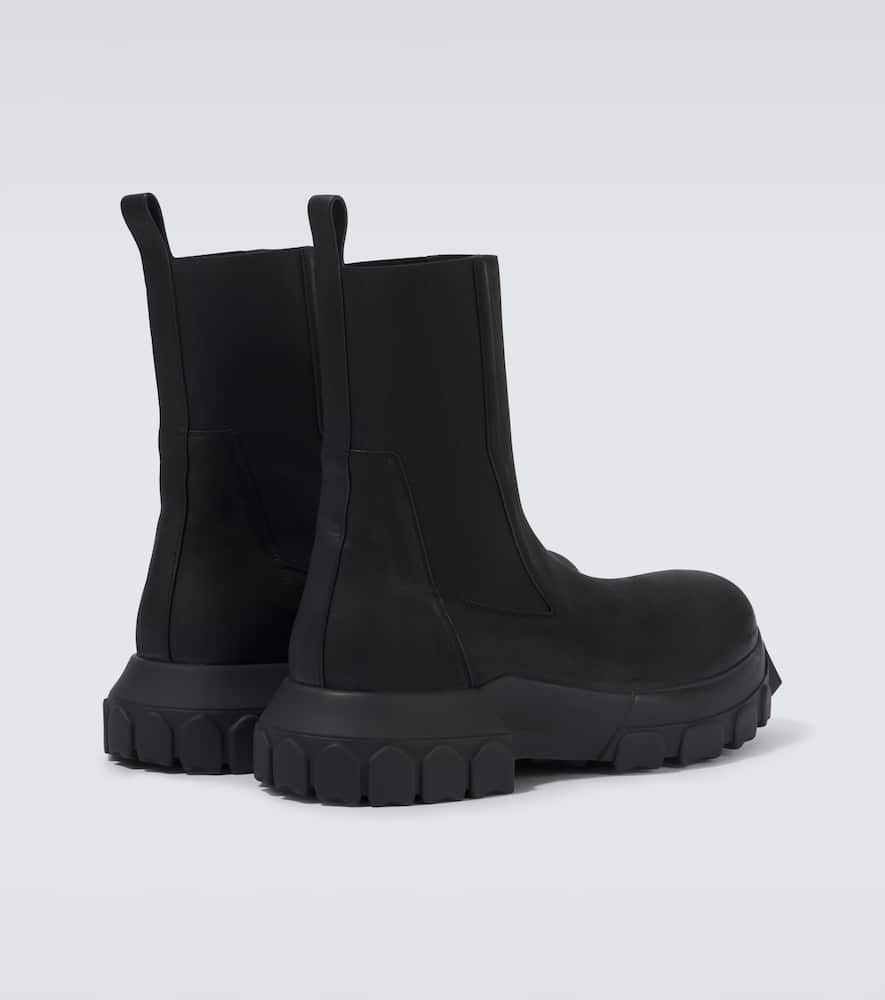 Rick Owens Beatle Tractor Suede Chelsea Boots In Black