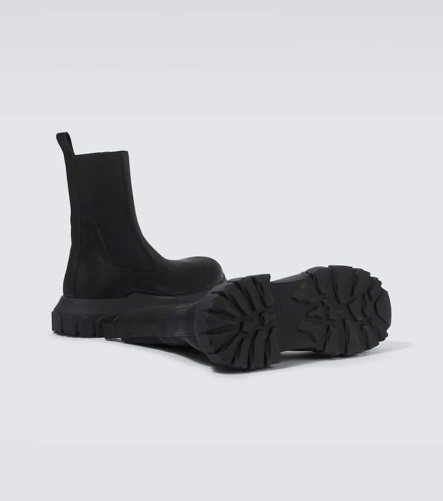 Rick Owens Beatle Tractor Suede Chelsea Boots In Black