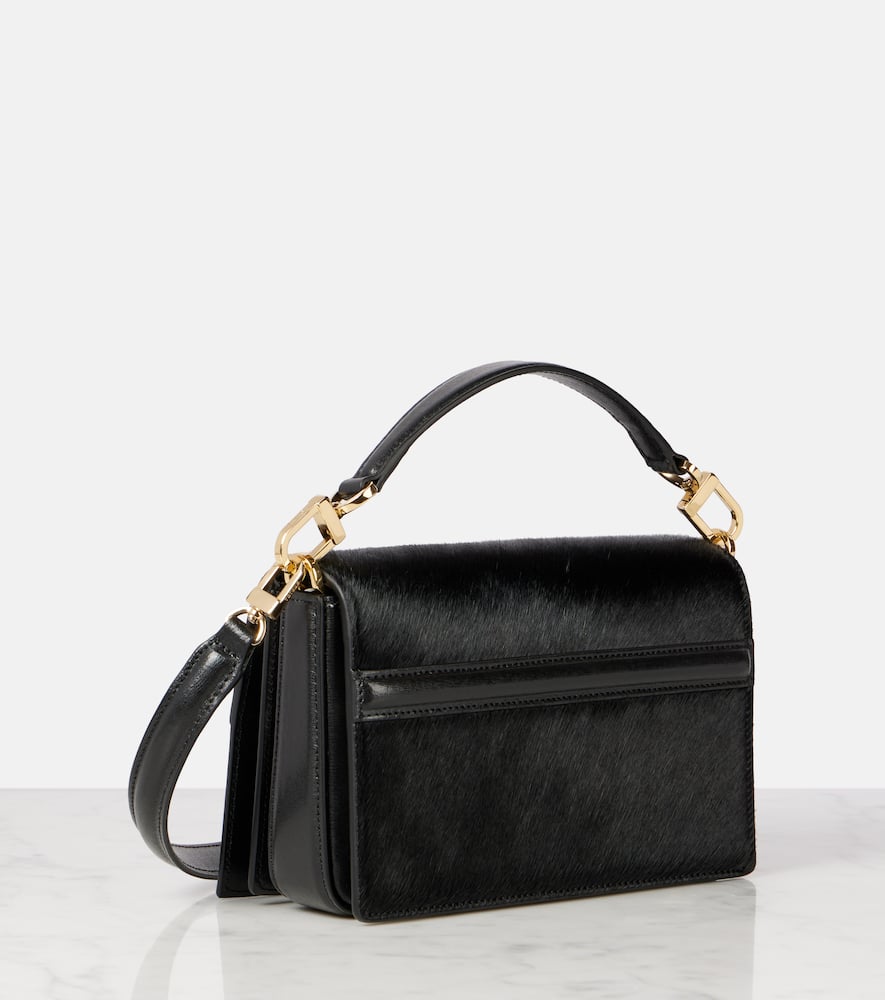 Totême T-flap Mini Calf Hair Tote Bag In Black