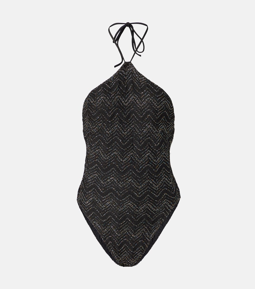 Missoni Lamé Swimsuit In Black