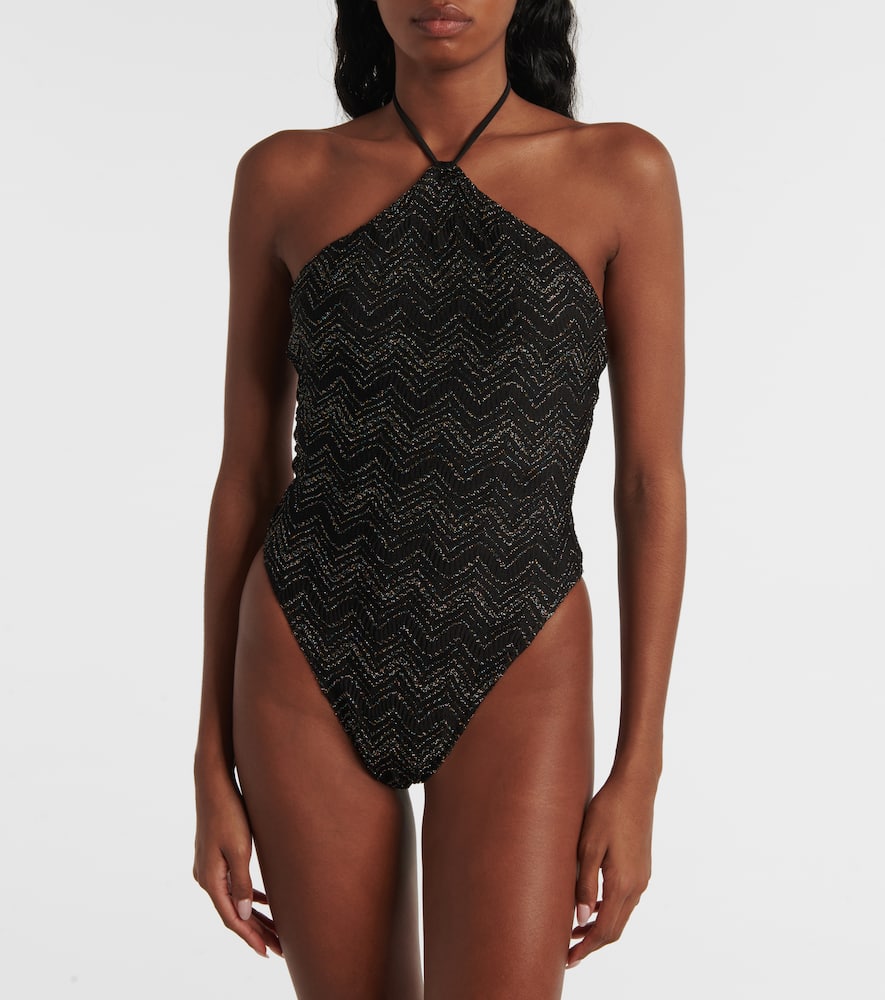 Missoni Lamé Swimsuit In Black