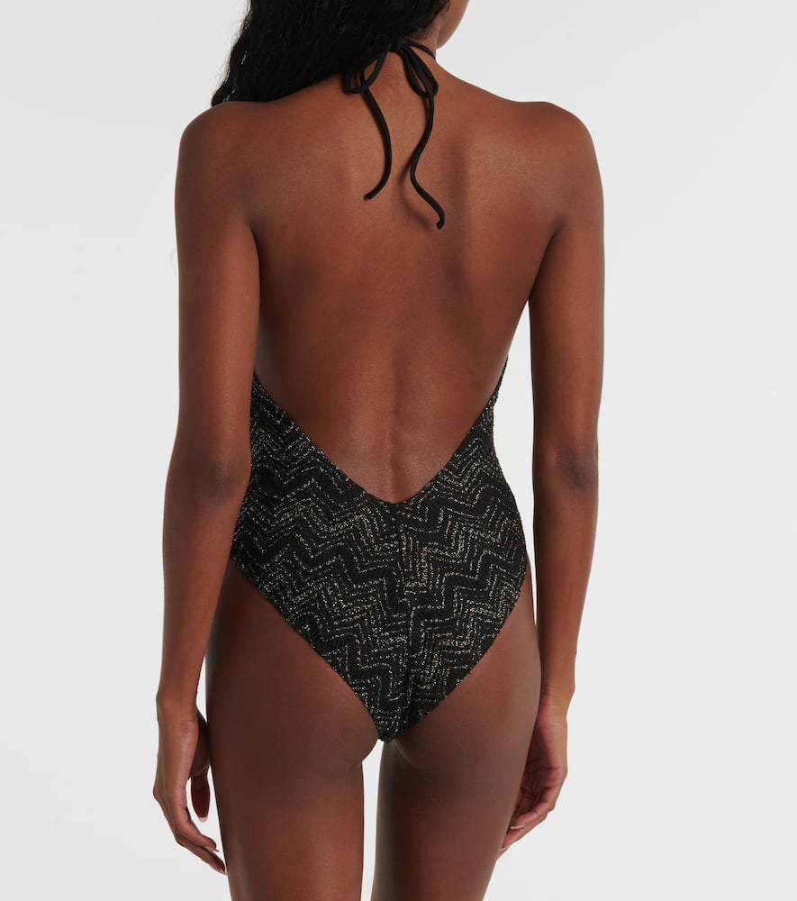 Missoni Lamé Swimsuit In Black