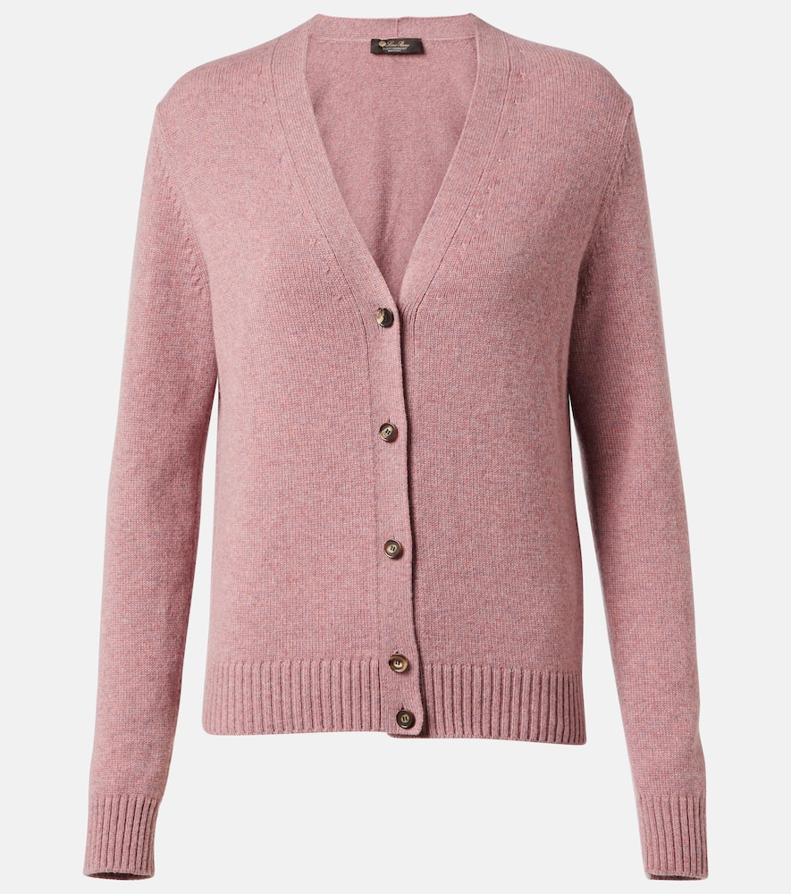 Loro Piana Parksville Baby Cashmere V-neck Cardigan In Pink