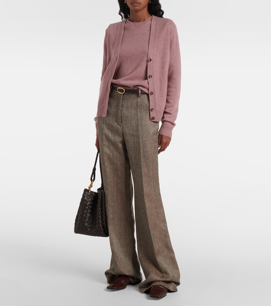 Loro Piana Parksville Baby Cashmere V-neck Cardigan In Pink