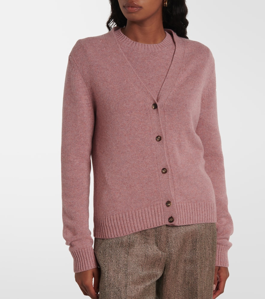 Loro Piana Parksville Baby Cashmere V-neck Cardigan In Pink