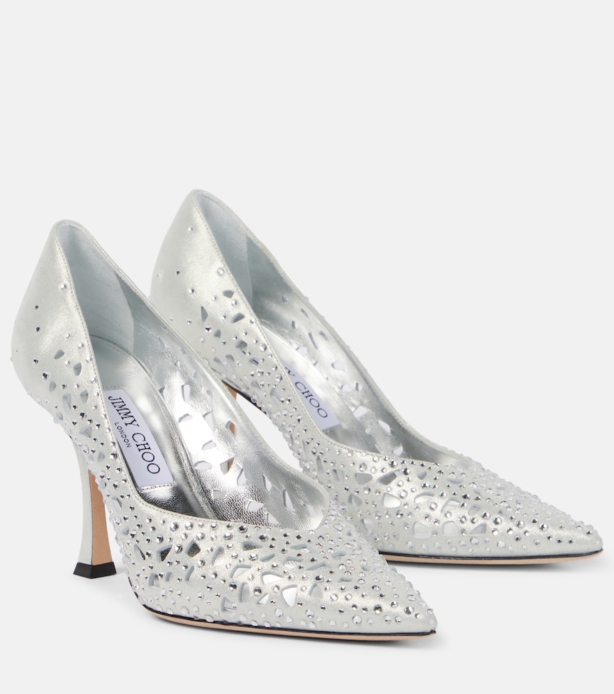 Jimmy Choo Ziri 90 embellished suede pumps - Women's Shoes