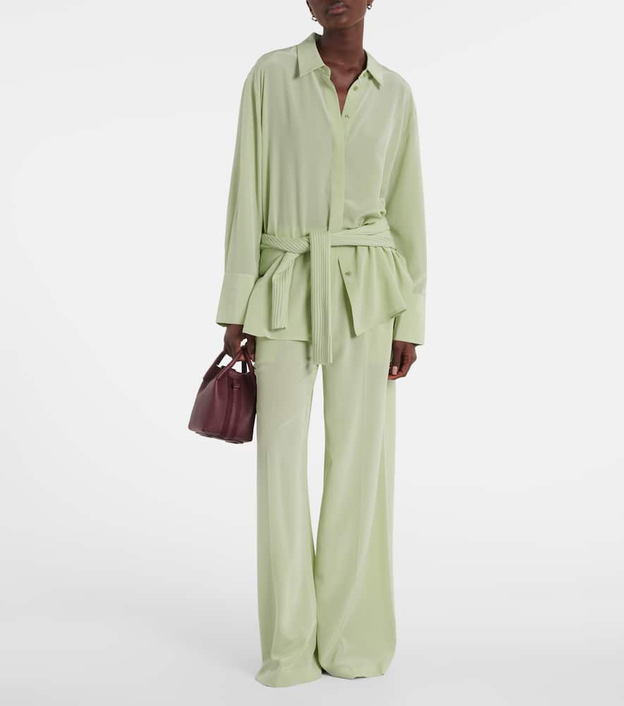 Joseph Bold Silk Crêpe Shirt In Green