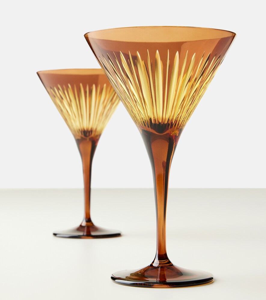 L'objet L'objet Prism Set Of 4 Martini Glasses 