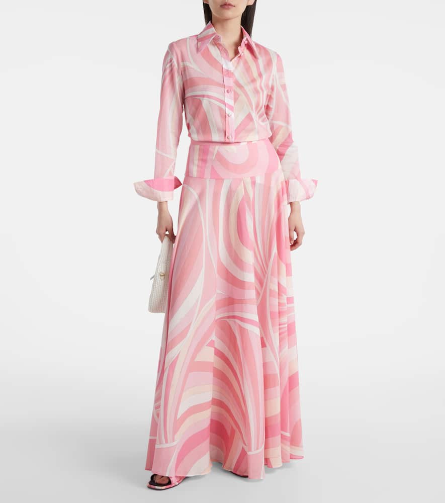 Pucci Iride High-rise Cotton Maxi Skirt