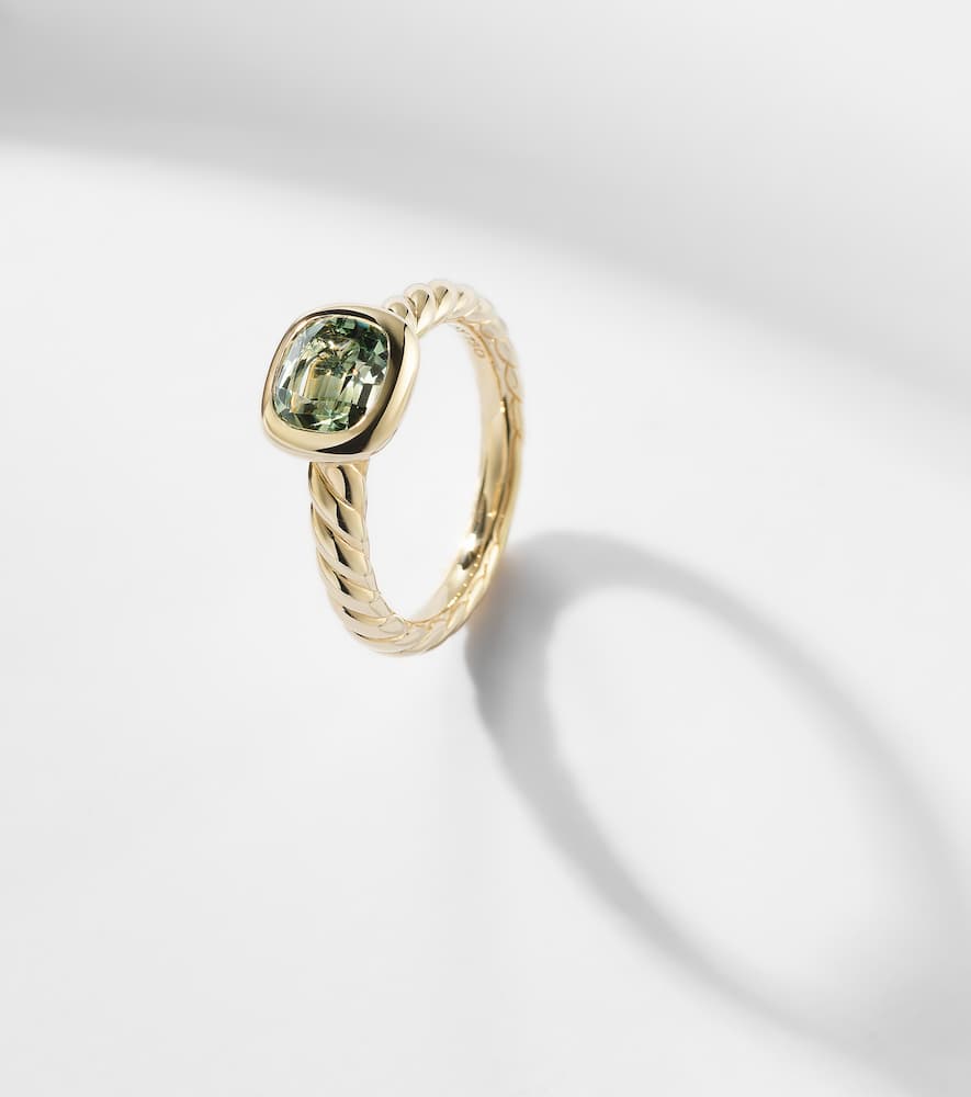 David Yurman Dy Mercer 18kt Gold Ring With Prasiolite In Gold