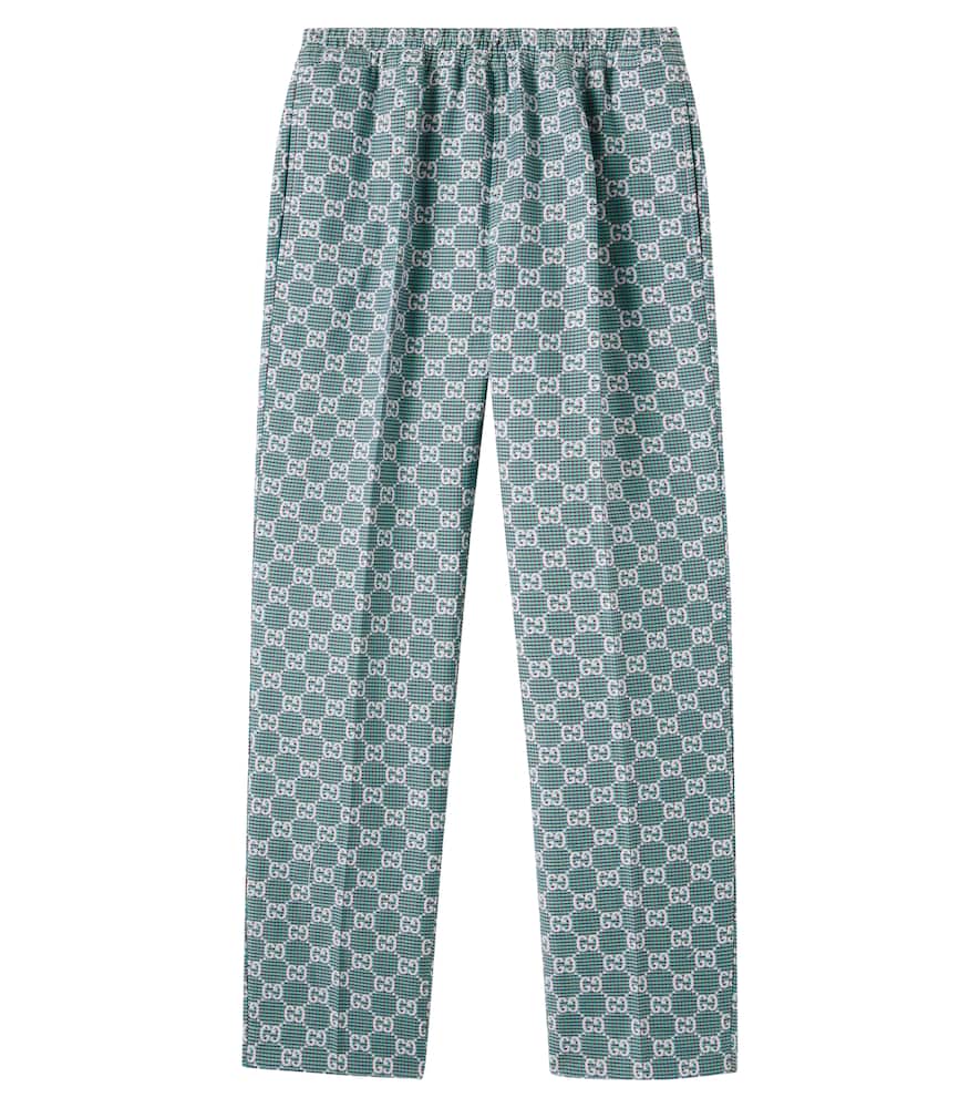 Gucci Gg Canvas Cotton Straight Pants In White