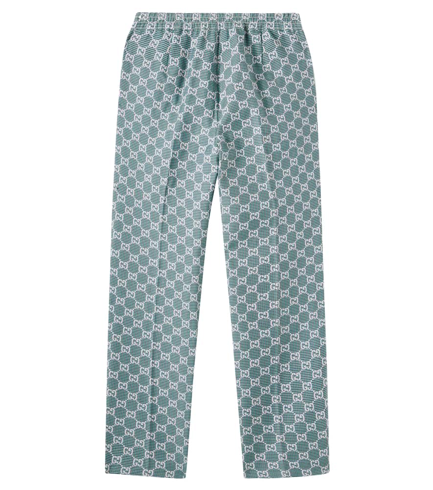 Gucci Gg Canvas Cotton Straight Pants In White