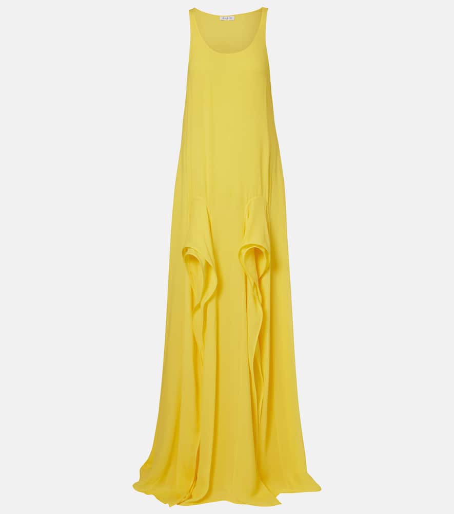 Alaïa Ruffled georgette maxi dress