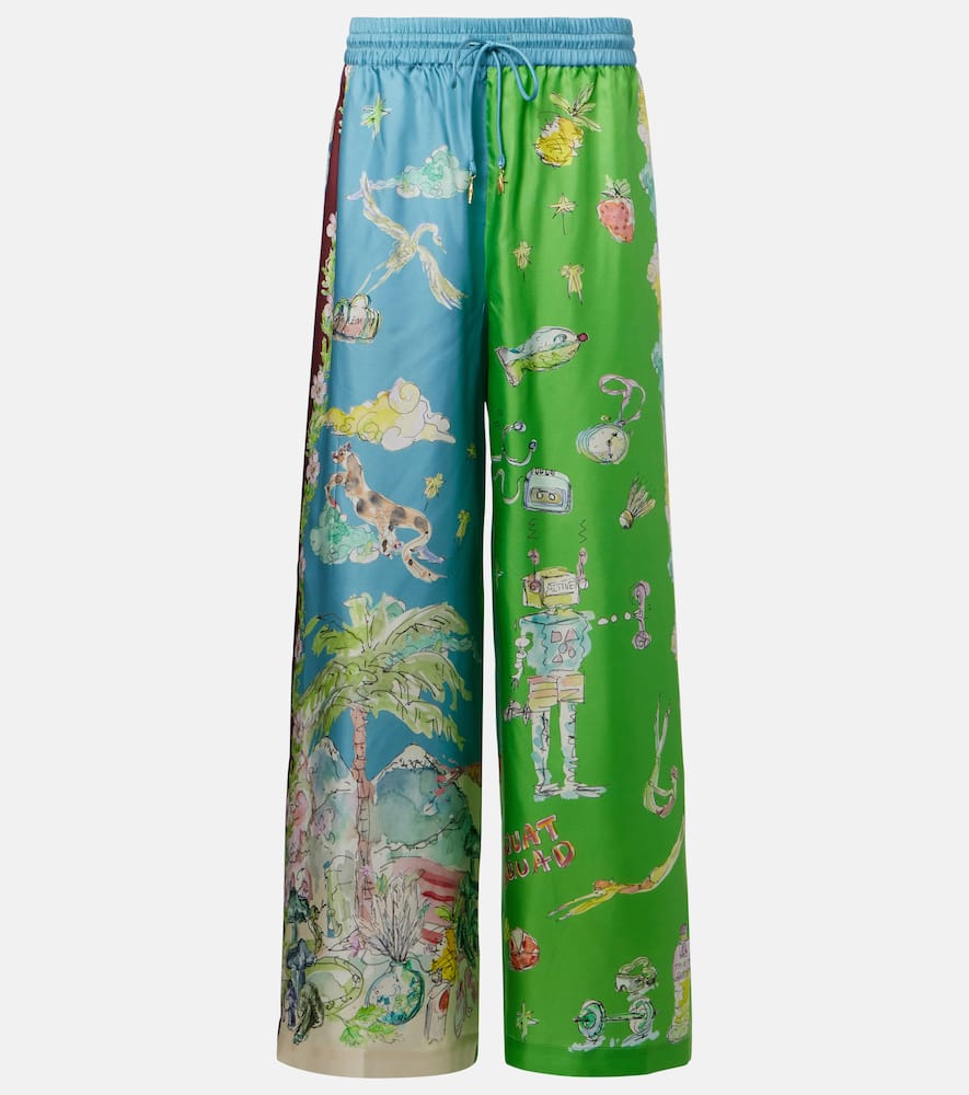 Alémais Daria printed silk wide-leg pants
