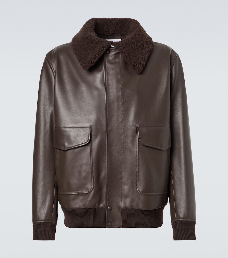 Gabriela Hearst Bomber in pelle con shearling