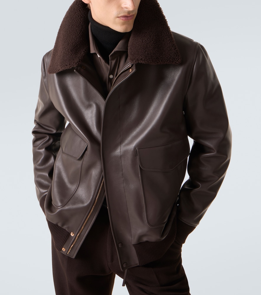  Gabriela Hearst Gabriela Hearst Chaqueta Bomber De Piel Con Borrego 