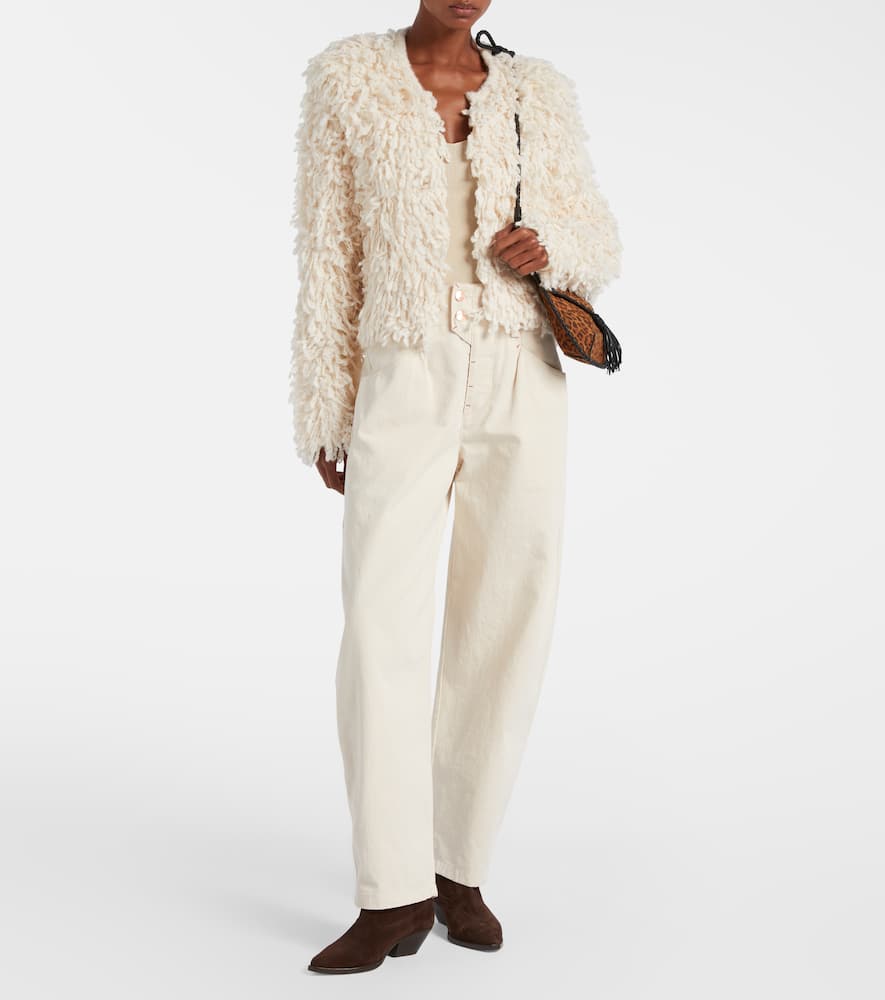 Isabel Marant Fedra Wool Blend Jacket In Neutral