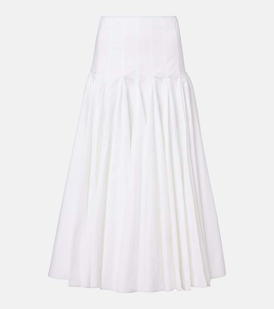 Jacquemus Cotton Triana Midi Skirt In White