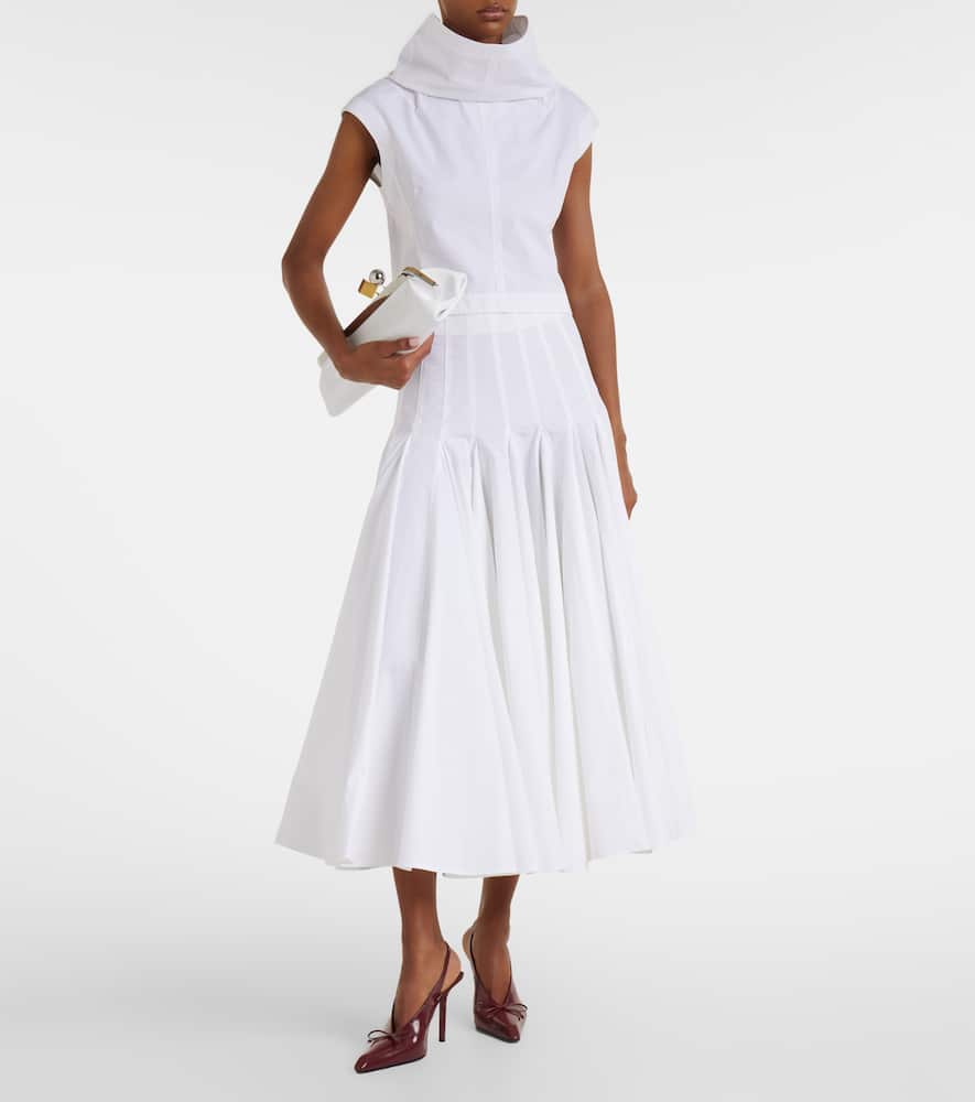 Jacquemus Cotton Triana Midi Skirt In White