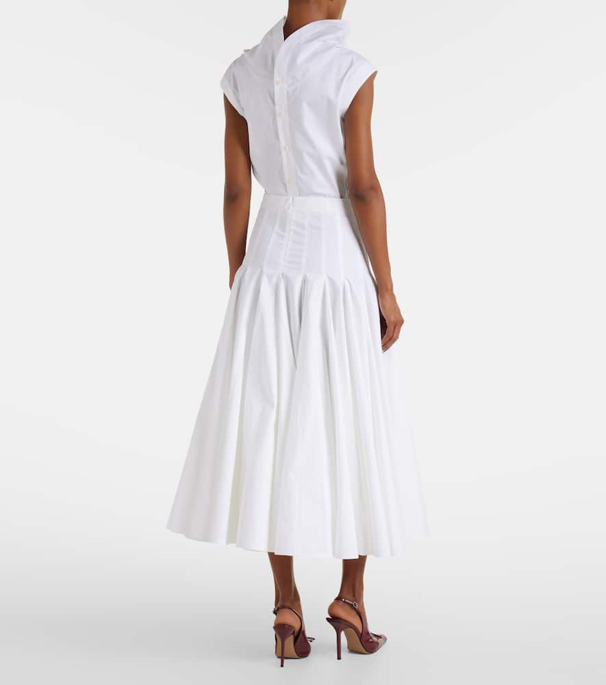 Jacquemus Cotton Triana Midi Skirt In White