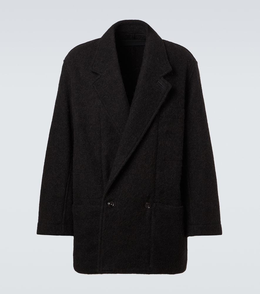 Lemaire Wool And Alpaca Felt Coat In Black