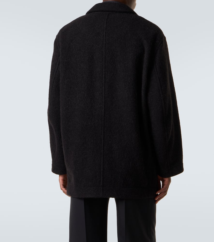 Lemaire Wool And Alpaca Felt Coat In Black