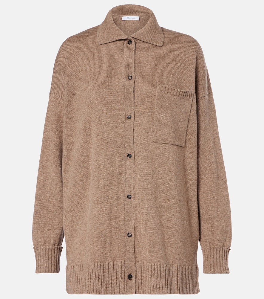 Max Mara Bull Oversized Cashmere Cardigan In Brown