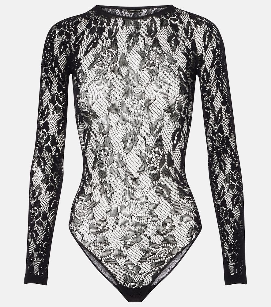 Balenciaga Lace Bodysuit In Black