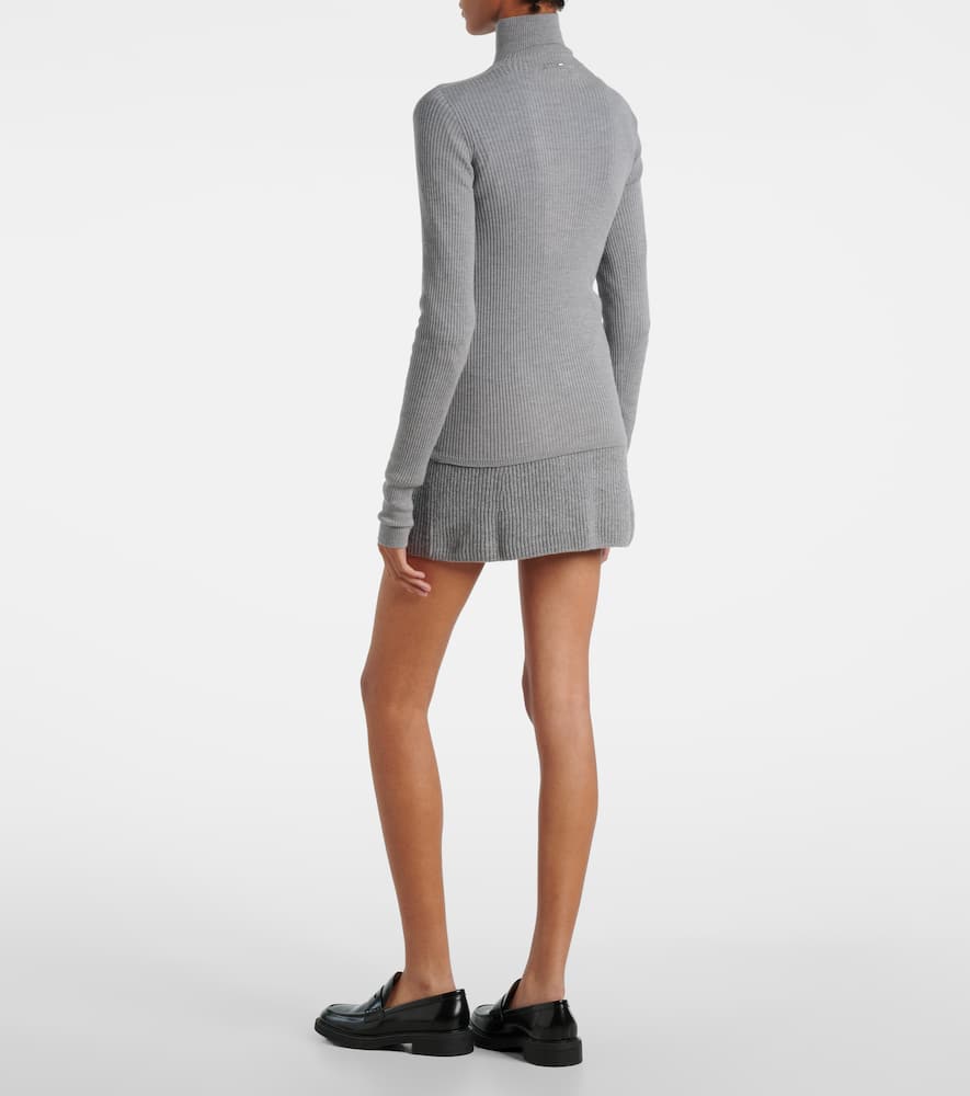 Sportmax Niagra Virgin Wool Turtleneck Sweater In Gray