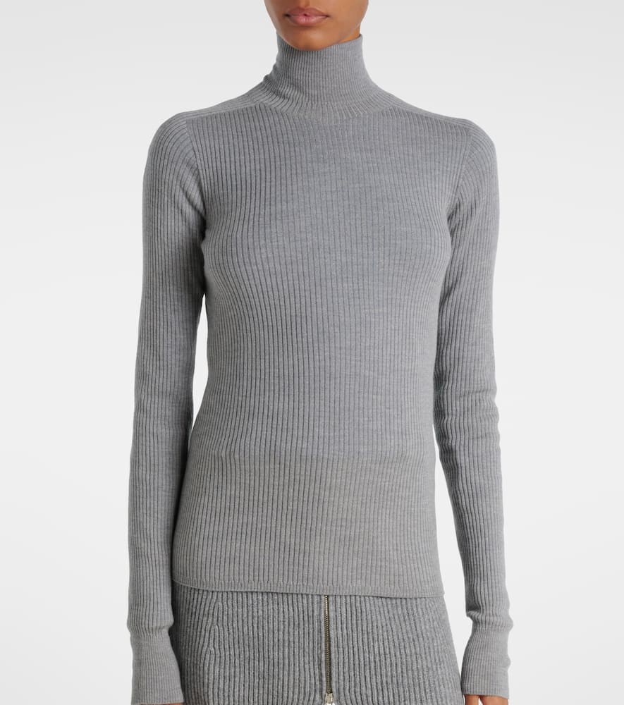 Sportmax Niagra Virgin Wool Turtleneck Sweater In Gray
