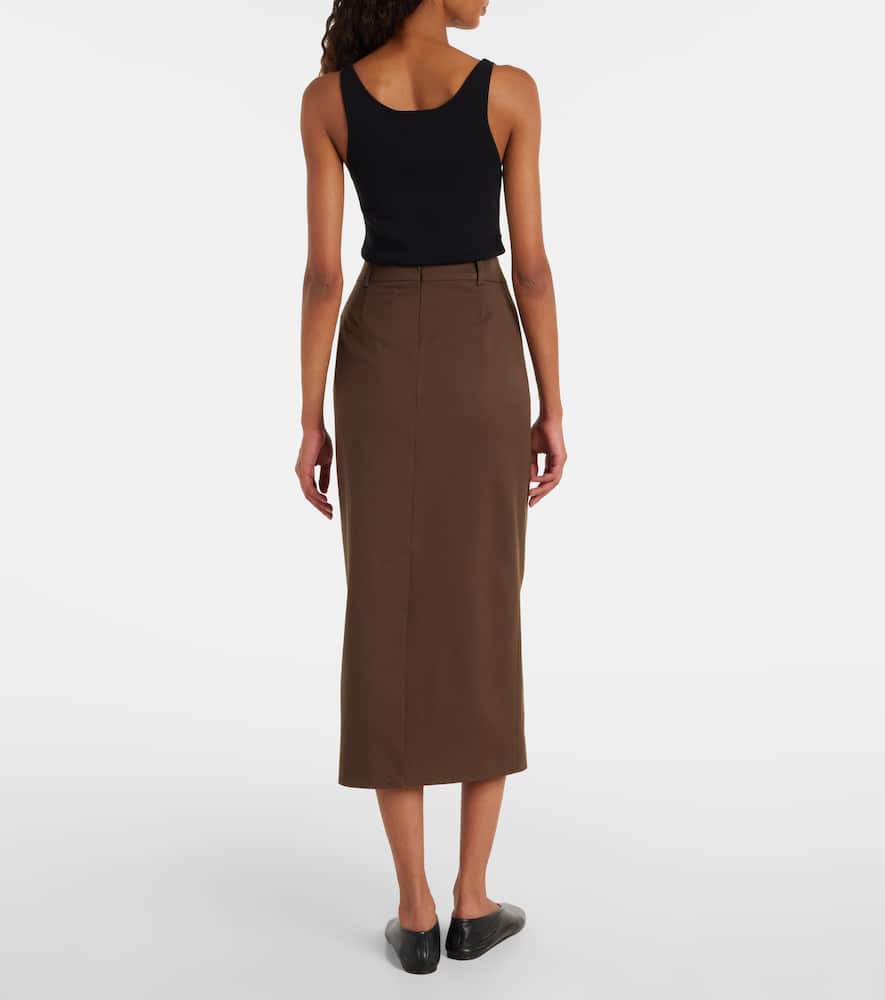 The Frankie Shop Alrose High-rise Midi Skirt In Black