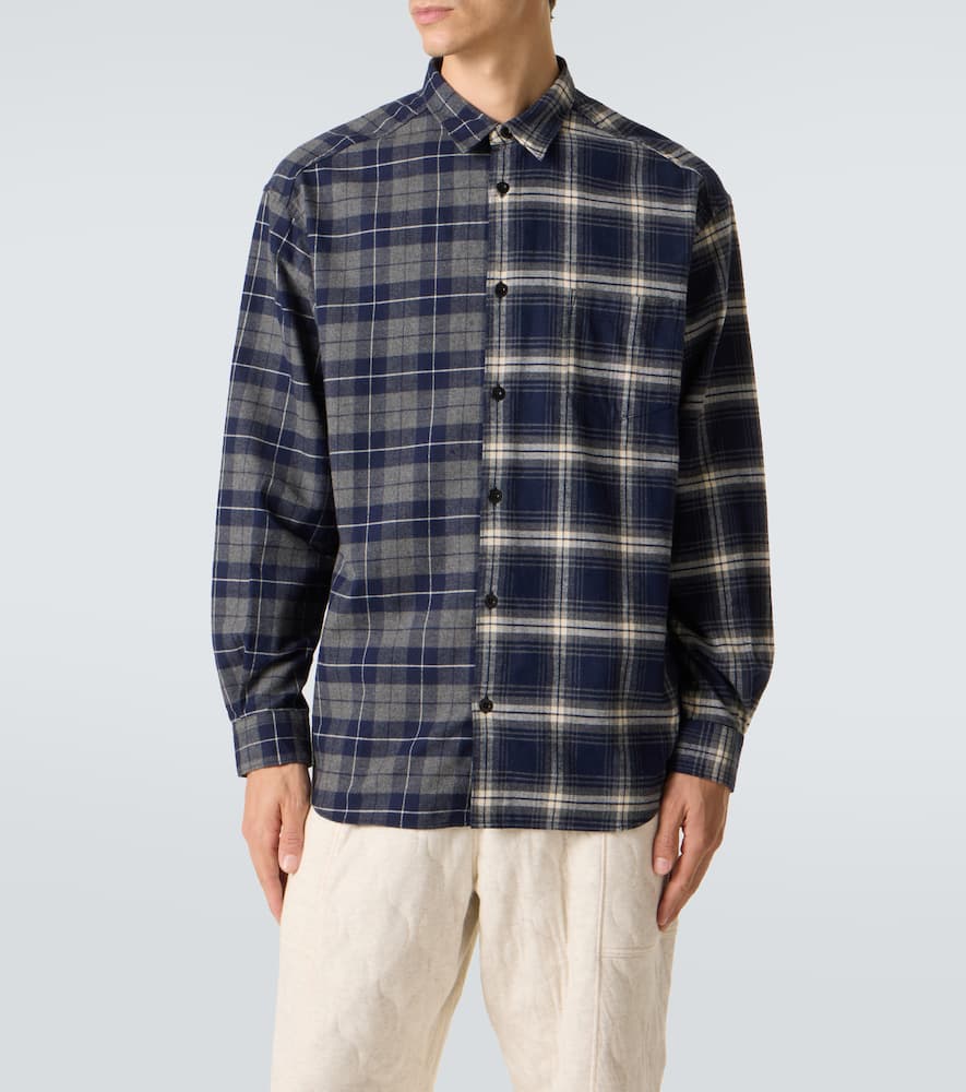 Comme Des Garçons Homme Deux Comme Des Garçons Homme Checked Cotton Shirt In Blue