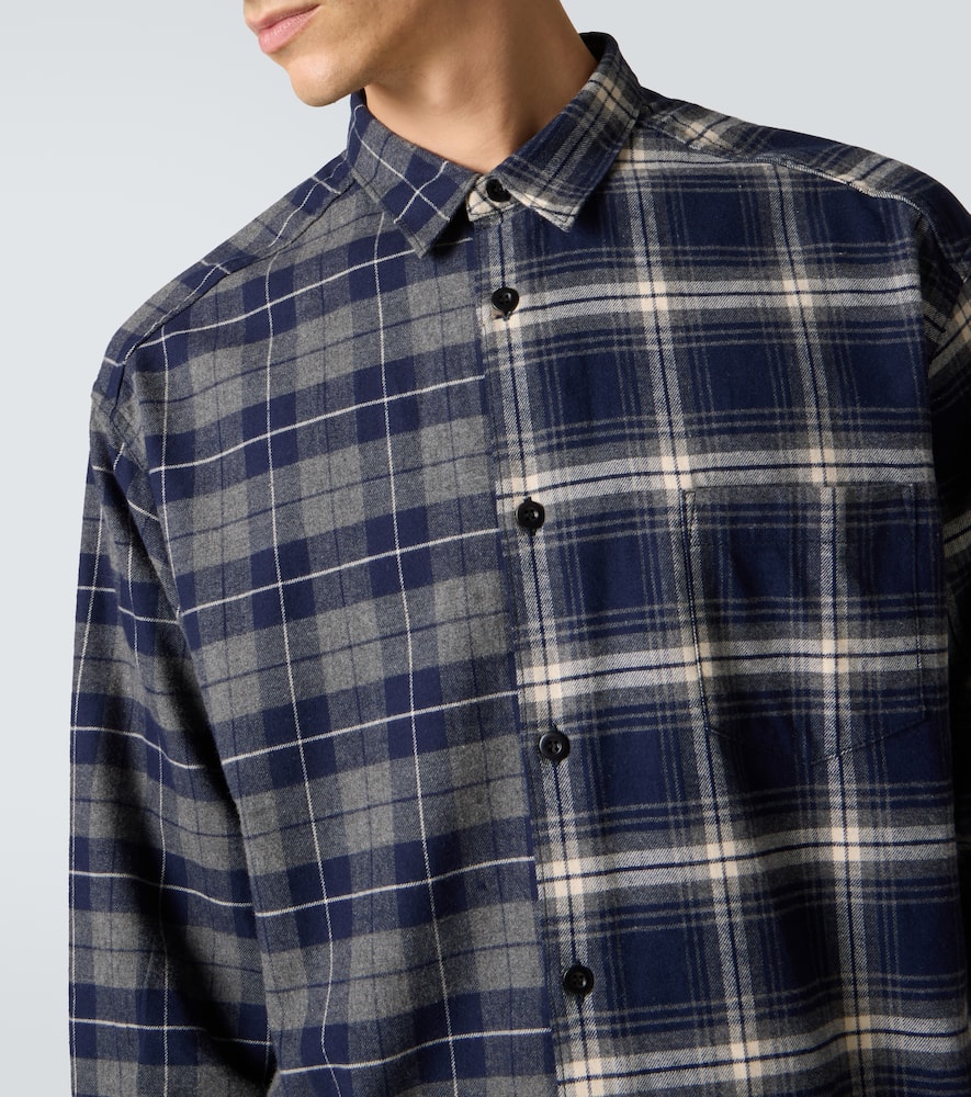 Comme Des Garçons Homme Deux Comme Des Garçons Homme Checked Cotton Shirt In Blue