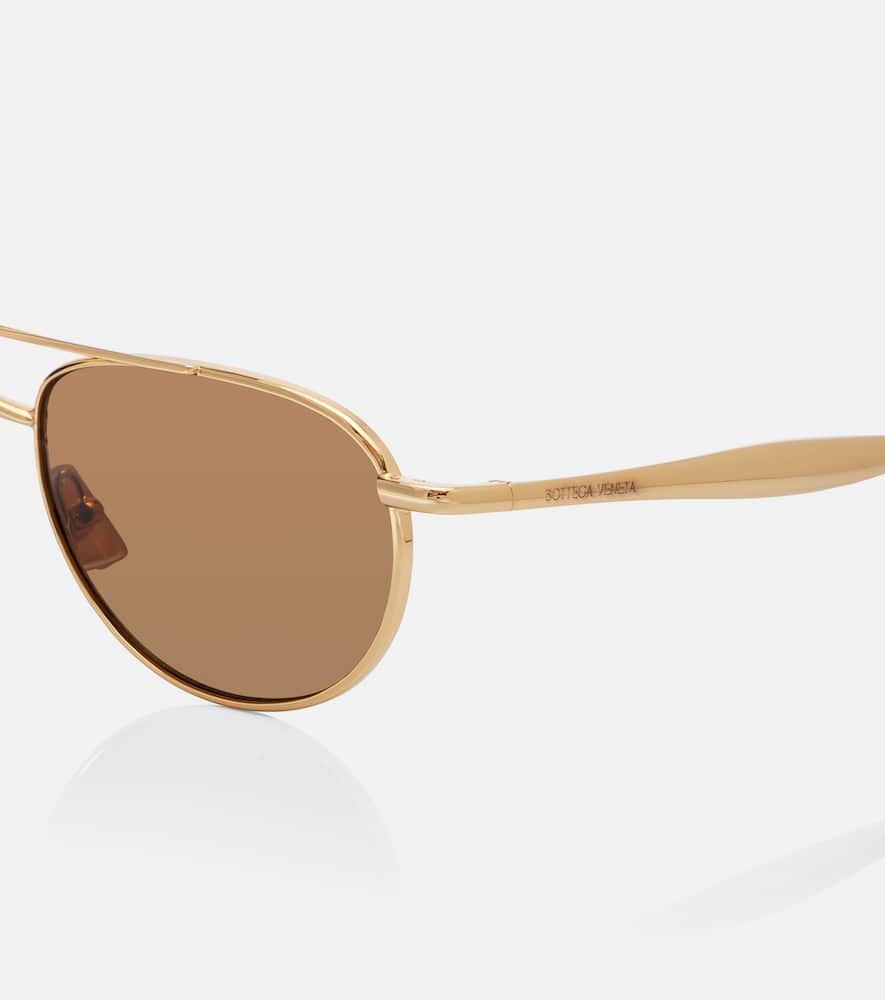 Bottega Veneta Fin Aviator Sunglasses In Brown