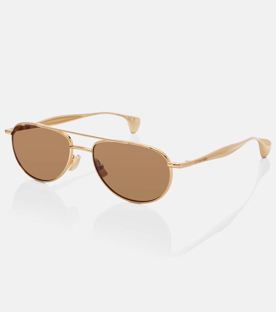 Bottega Veneta Fin Aviator Sunglasses In Brown