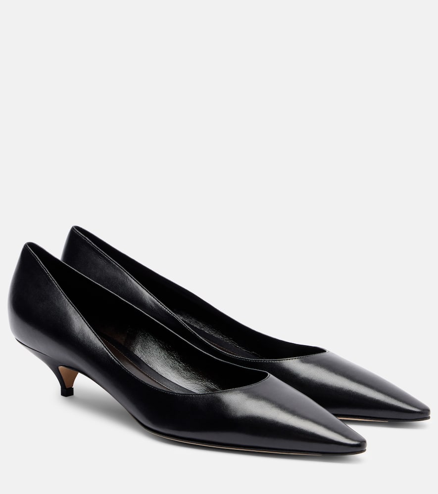 The Row Liisa Distressed Kitten-heel Pumps In Black