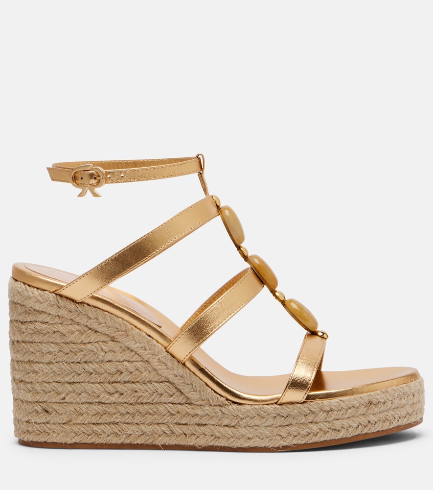 Shanti Leather Espadrille Wedges