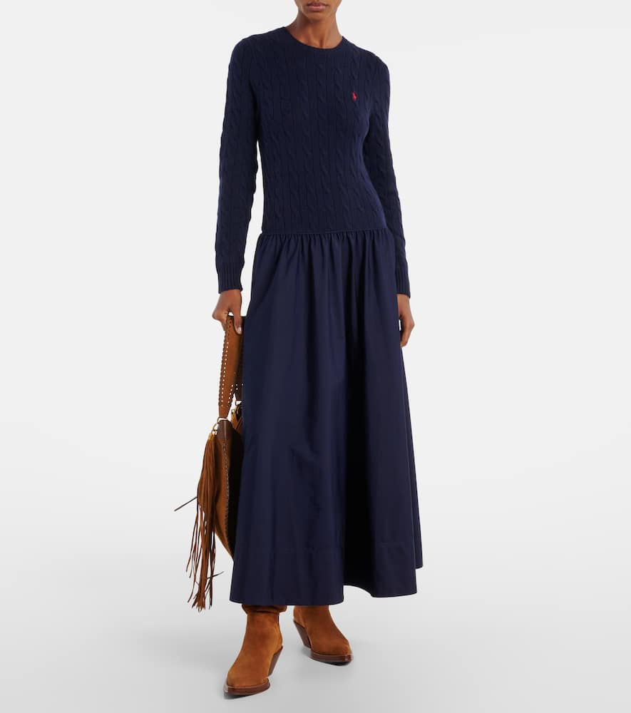 Polo Ralph Lauren Cotton And Wool-blend Maxi Dress In Animal Print